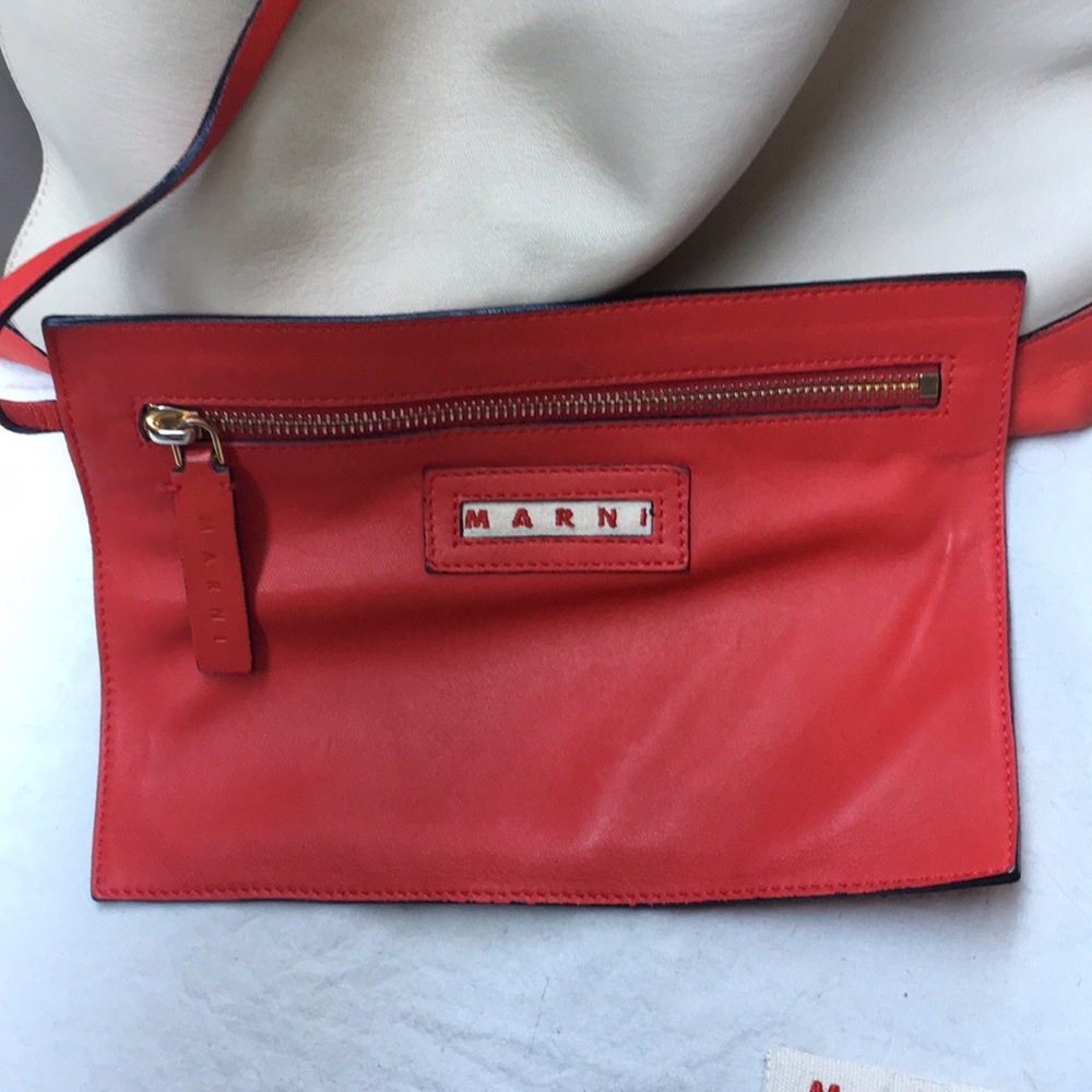 MARNI Pod Colourblock Leather Hobo Bag Tri Colored - Picture 14 of 16